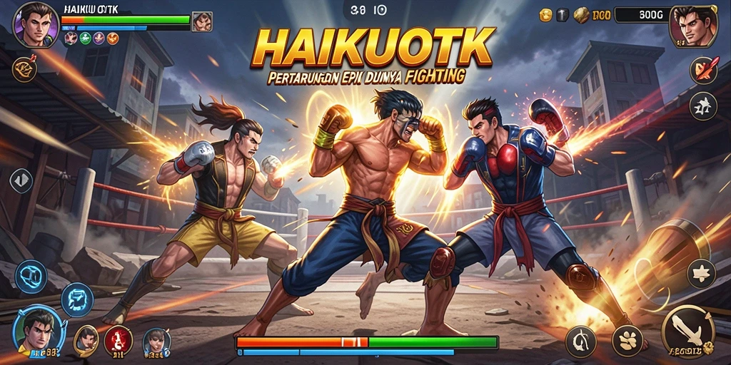 Tampilan seru pertarungan epik di HAIKUOTK.